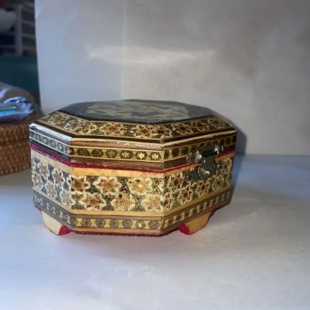 Persian Khatam Marquetry Wooden‎ Trinket Box